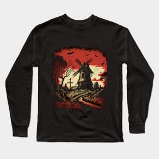 Gothic Windmill Countryside Long Sleeve T-Shirt